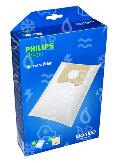 sáčky z mikrovlákna do vysavače PHILIPS, WORWO PMB01K